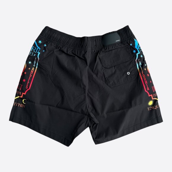 Amiri Black & Multicolor Fortune Logo Swimshorts - Picture 2 of 4